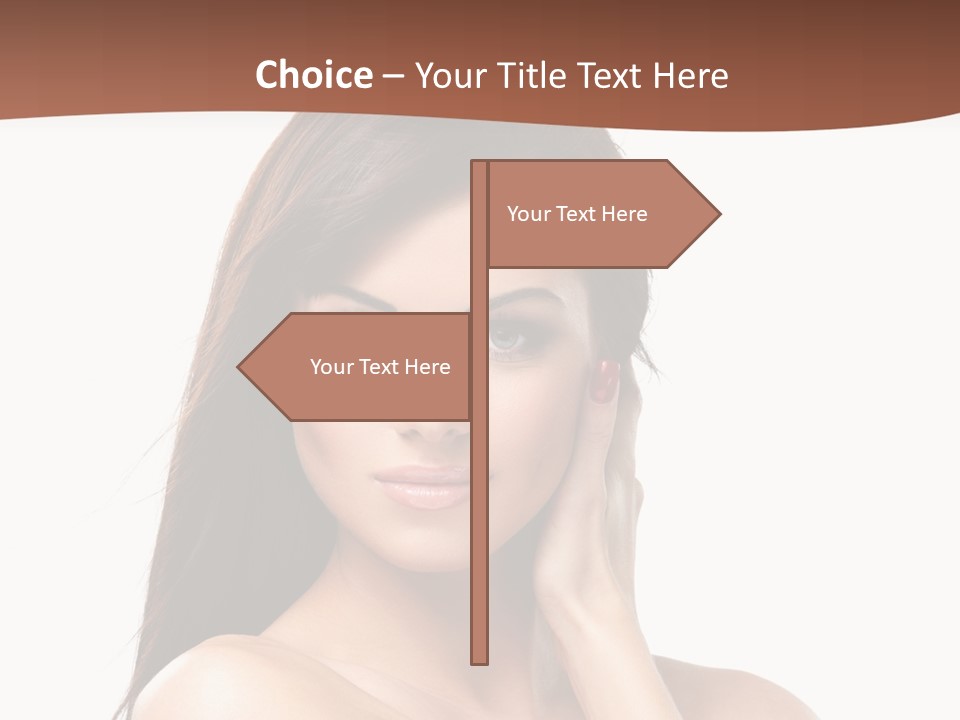 A Beautiful Woman With Long Hair Posing For A Picture PowerPoint Template