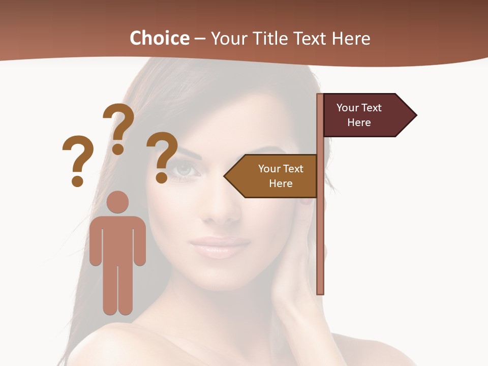 A Beautiful Woman With Long Hair Posing For A Picture PowerPoint Template
