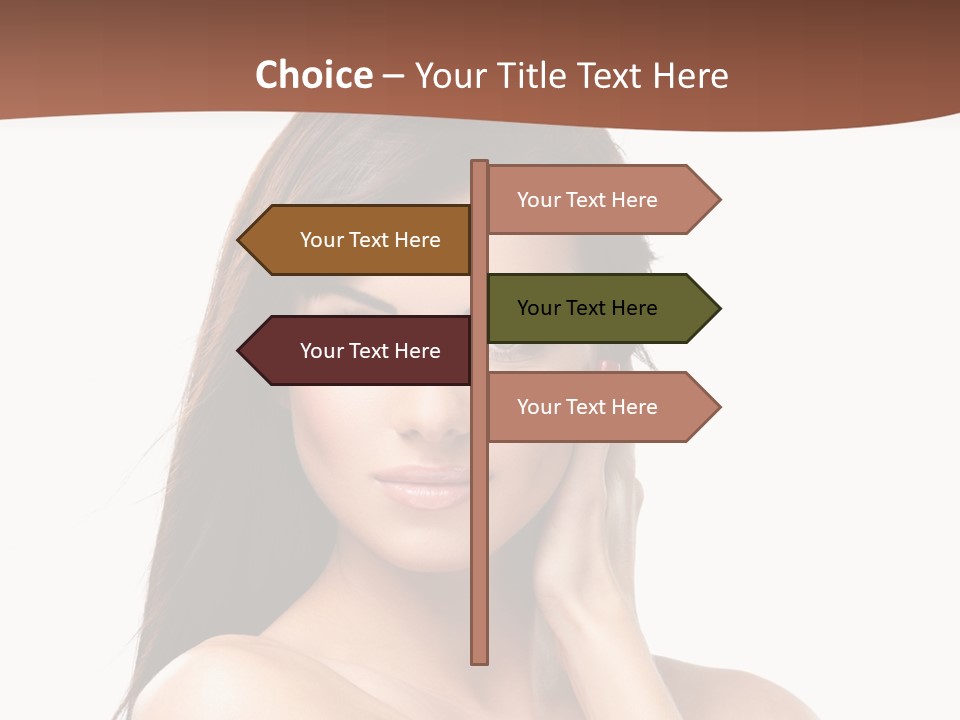 A Beautiful Woman With Long Hair Posing For A Picture PowerPoint Template