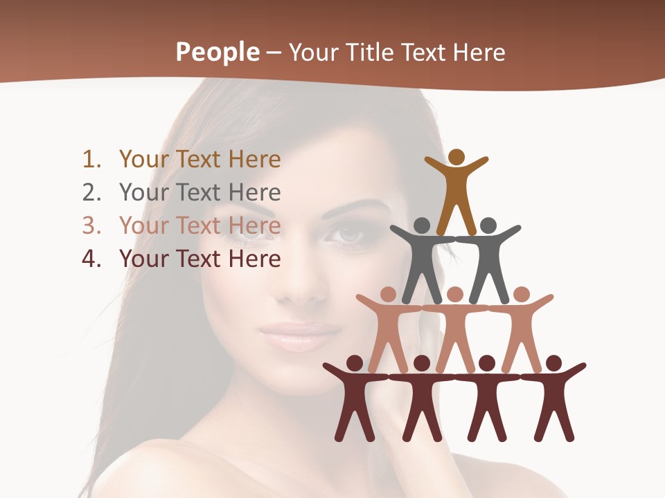 A Beautiful Woman With Long Hair Posing For A Picture PowerPoint Template