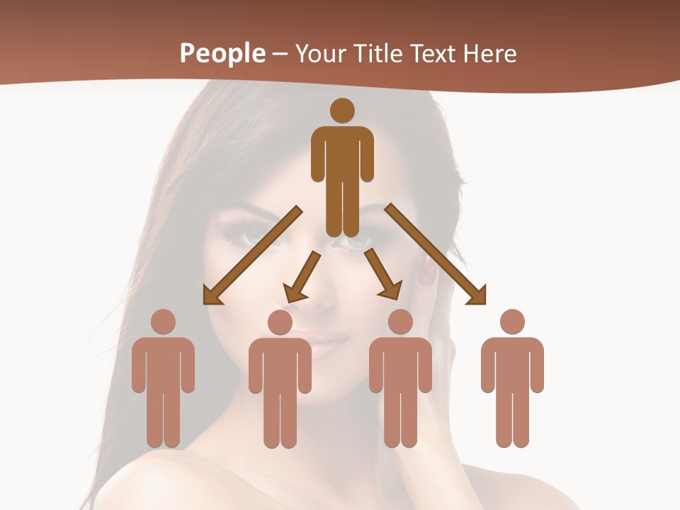 A Beautiful Woman With Long Hair Posing For A Picture PowerPoint Template
