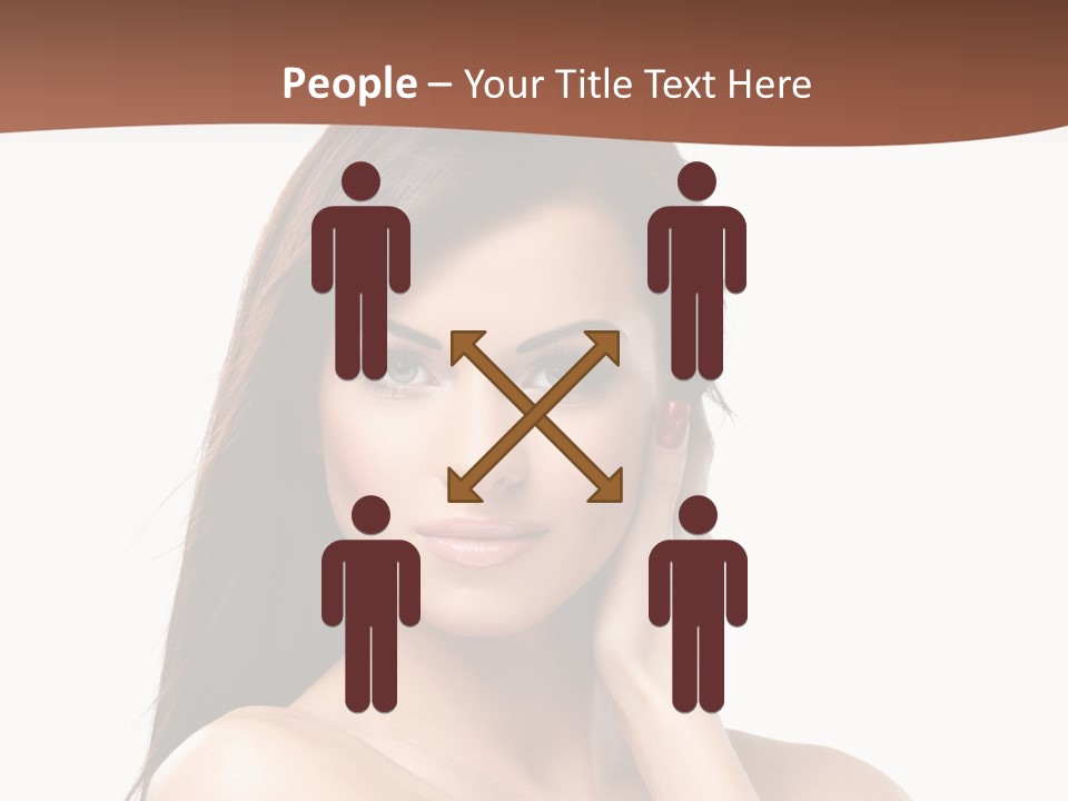 A Beautiful Woman With Long Hair Posing For A Picture PowerPoint Template