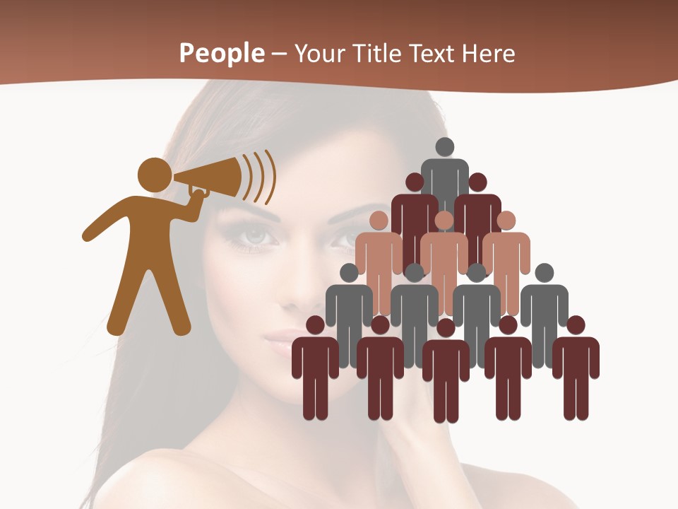 A Beautiful Woman With Long Hair Posing For A Picture PowerPoint Template