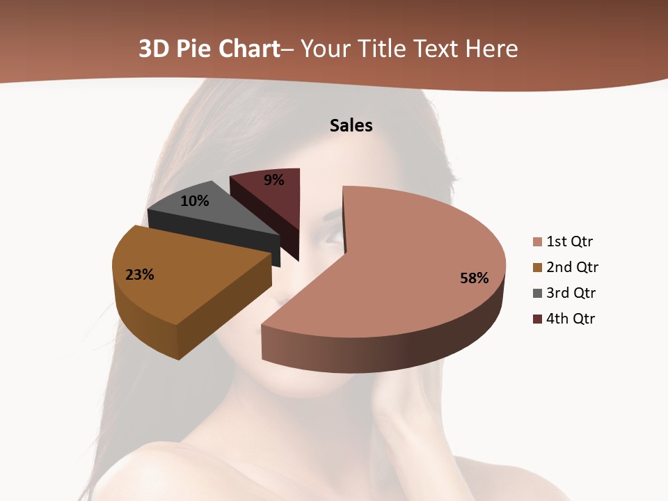 A Beautiful Woman With Long Hair Posing For A Picture PowerPoint Template