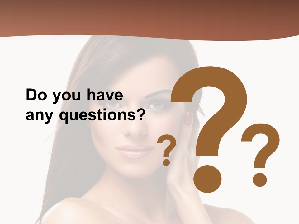 A Beautiful Woman With Long Hair Posing For A Picture PowerPoint Template
