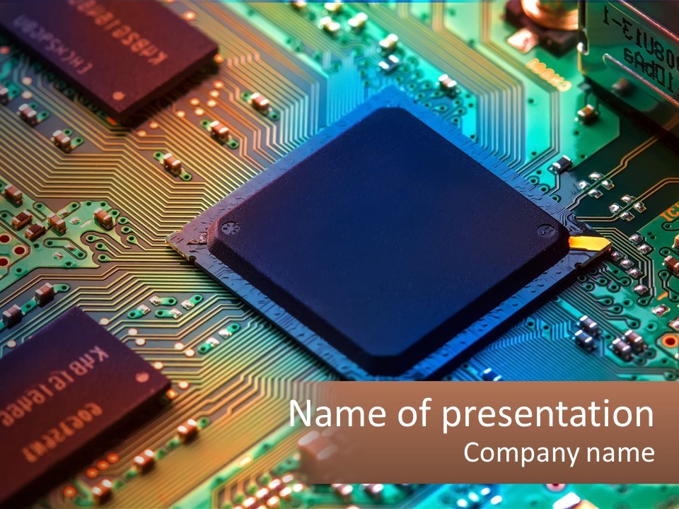 A Computer Chip On Top Of A Circuit Board PowerPoint Template