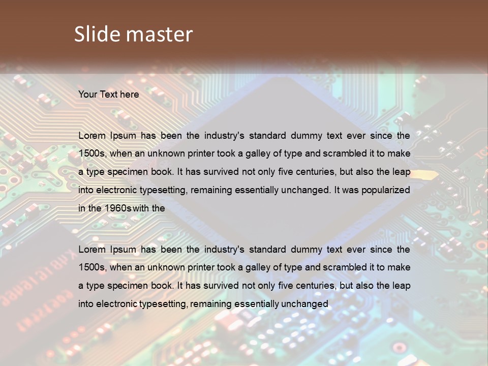 A Computer Chip On Top Of A Circuit Board PowerPoint Template