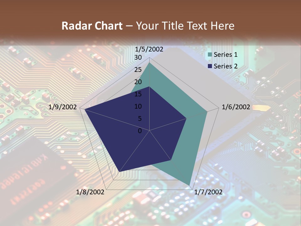A Computer Chip On Top Of A Circuit Board PowerPoint Template