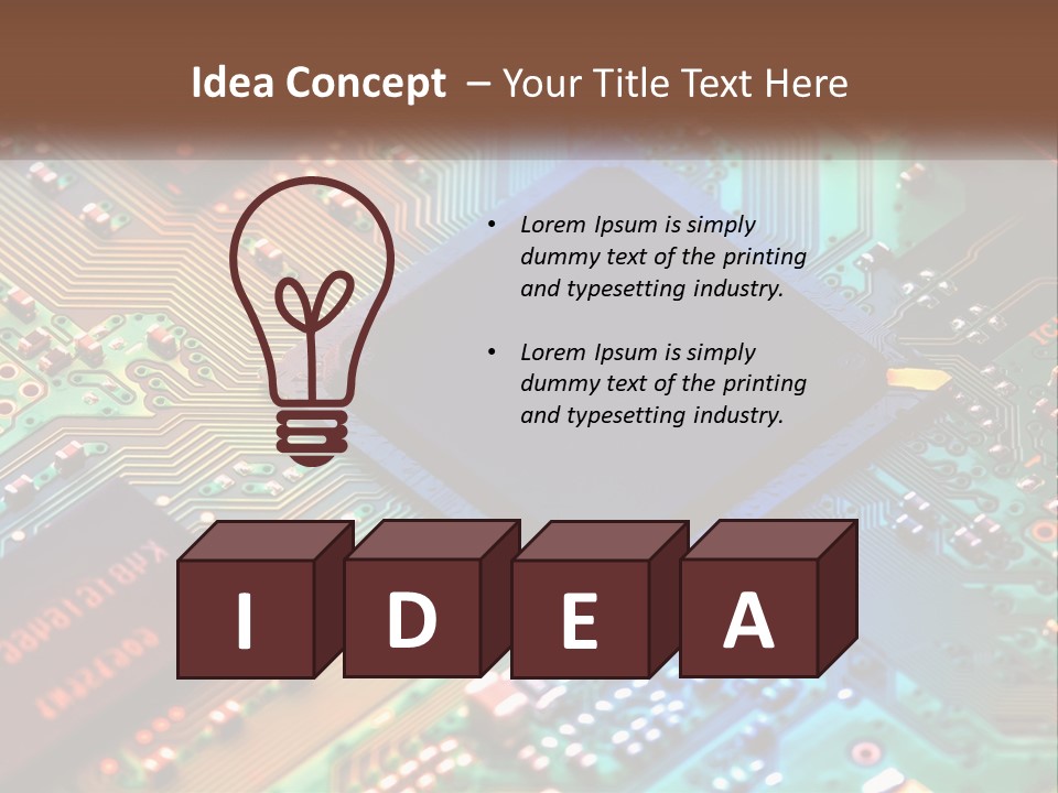 A Computer Chip On Top Of A Circuit Board PowerPoint Template