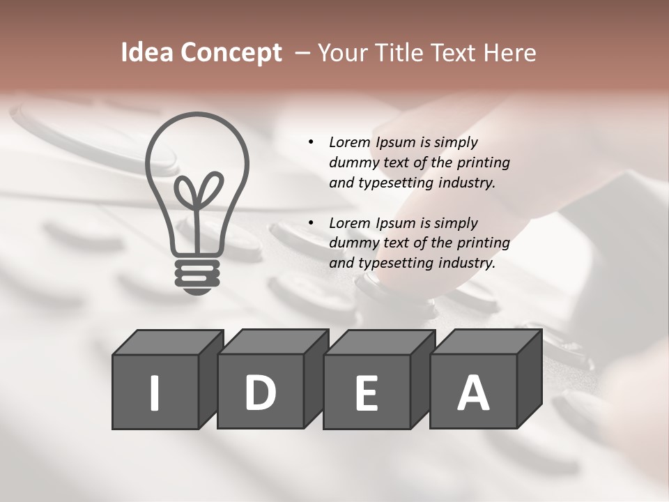 A Person Pressing A Button On A Telephone PowerPoint Template