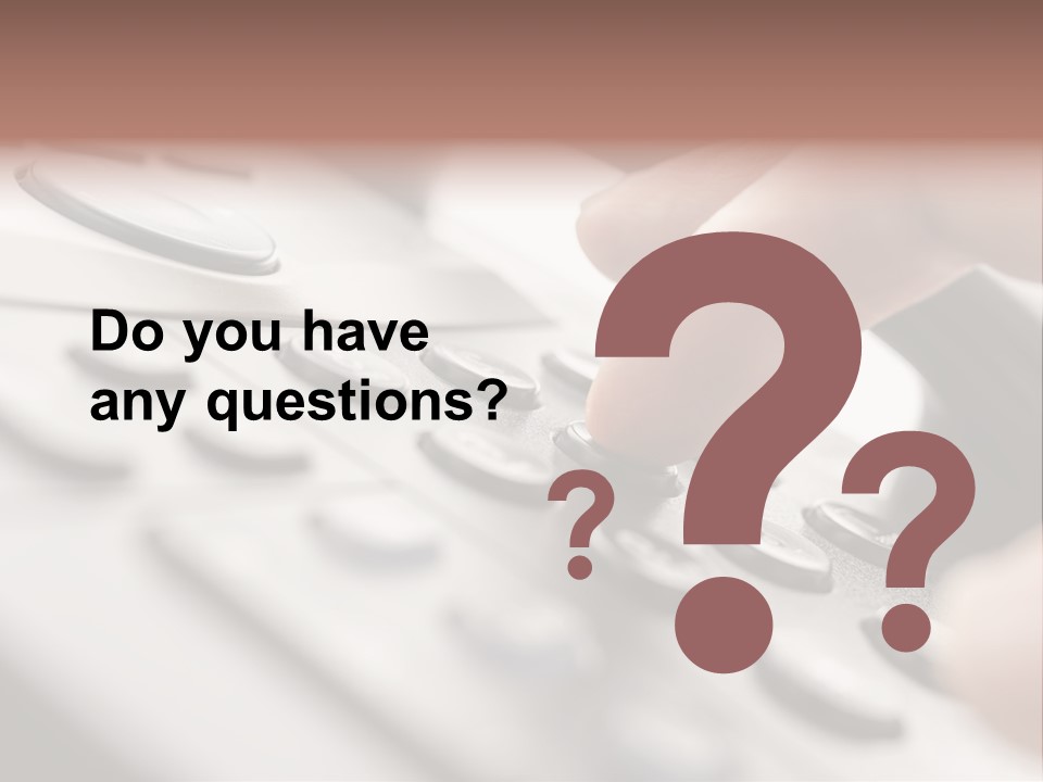 A Person Pressing A Button On A Telephone PowerPoint Template