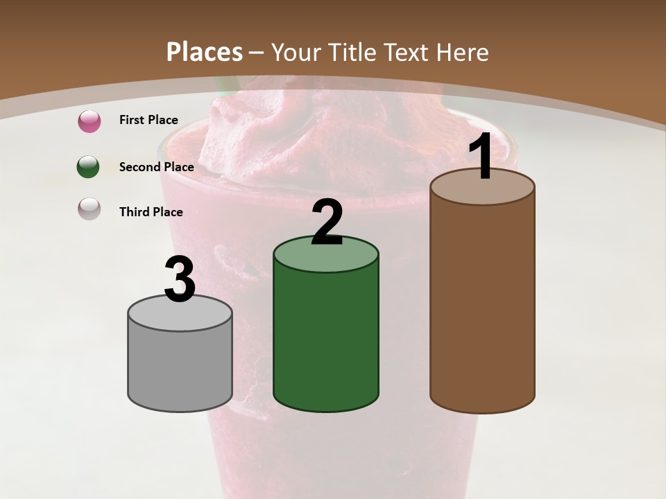 A Smoothie With A Green Leaf On Top Of It PowerPoint Template