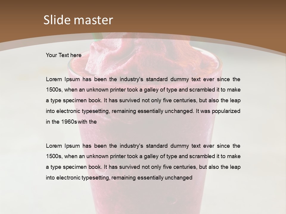 A Smoothie With A Green Leaf On Top Of It PowerPoint Template