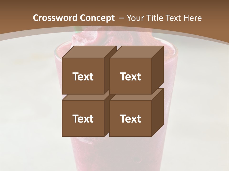 A Smoothie With A Green Leaf On Top Of It PowerPoint Template