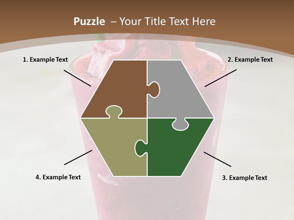 A Smoothie With A Green Leaf On Top Of It PowerPoint Template