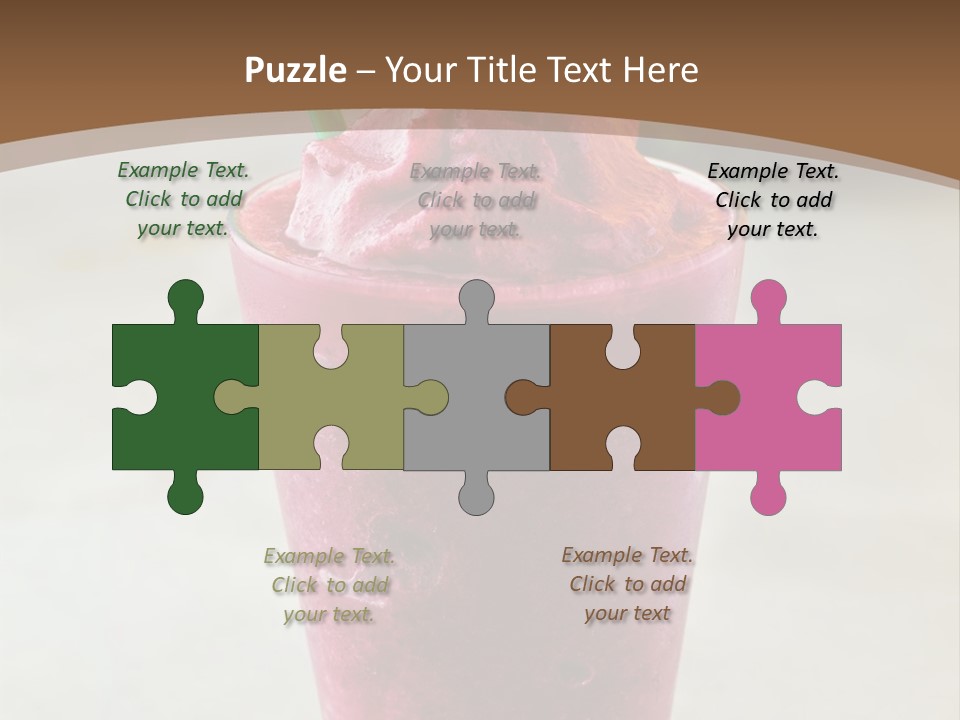A Smoothie With A Green Leaf On Top Of It PowerPoint Template