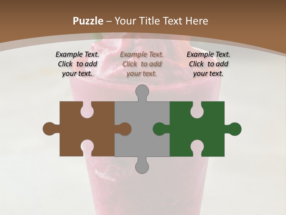 A Smoothie With A Green Leaf On Top Of It PowerPoint Template