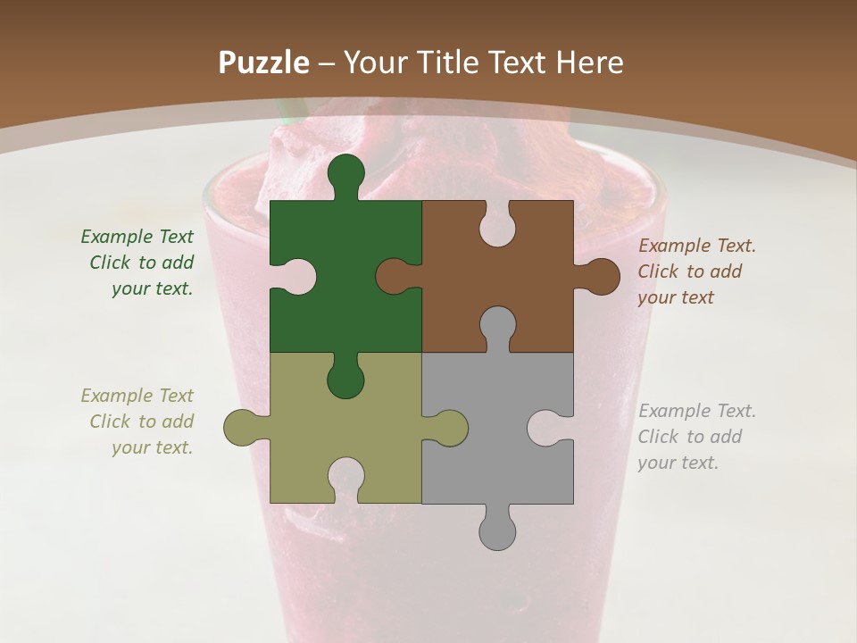 A Smoothie With A Green Leaf On Top Of It PowerPoint Template