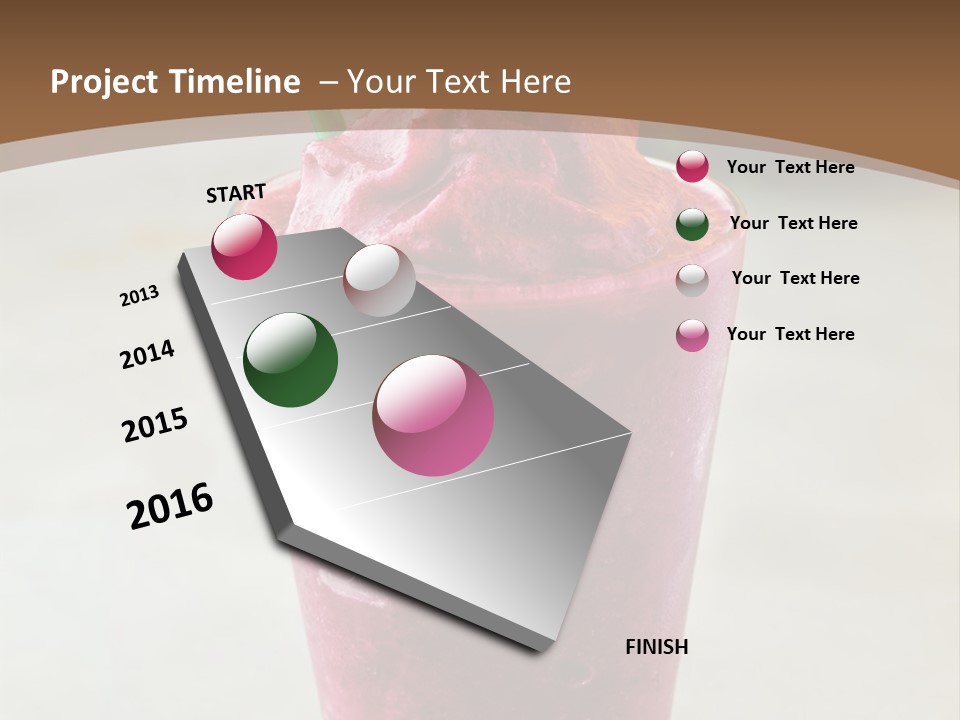 A Smoothie With A Green Leaf On Top Of It PowerPoint Template