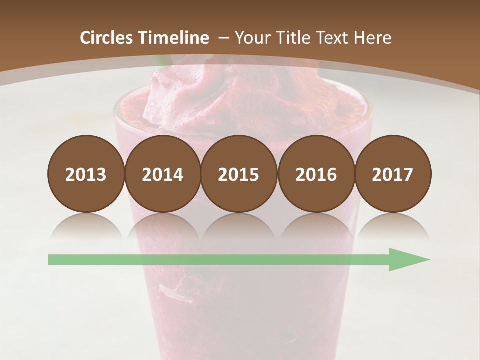 A Smoothie With A Green Leaf On Top Of It PowerPoint Template