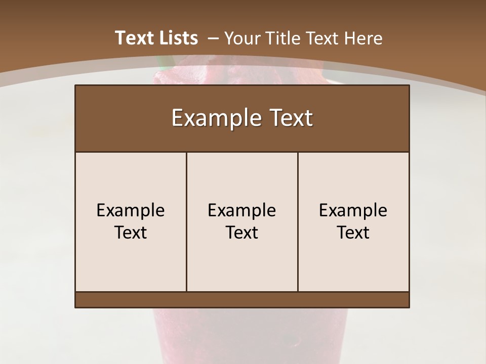 A Smoothie With A Green Leaf On Top Of It PowerPoint Template
