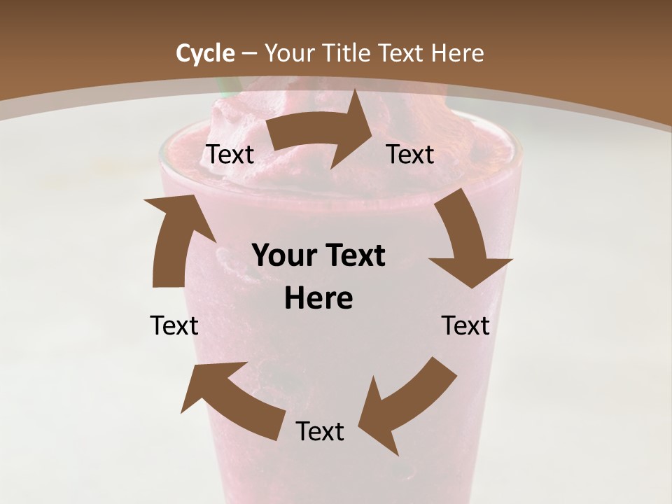 A Smoothie With A Green Leaf On Top Of It PowerPoint Template