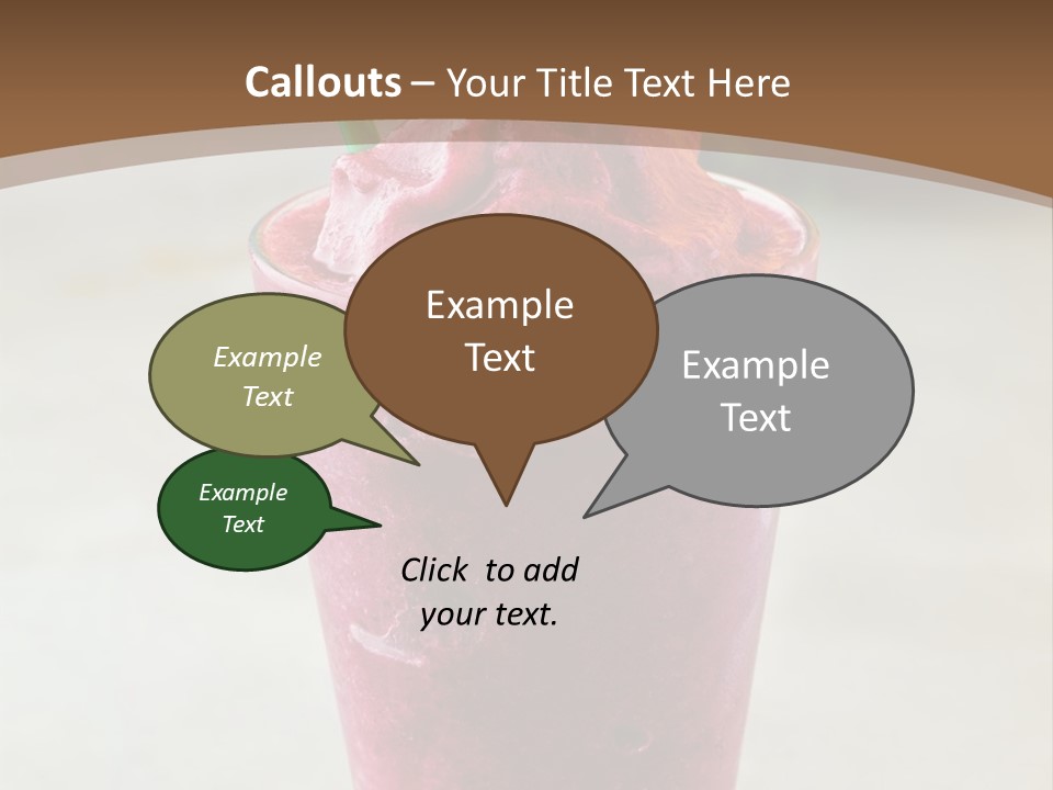 A Smoothie With A Green Leaf On Top Of It PowerPoint Template