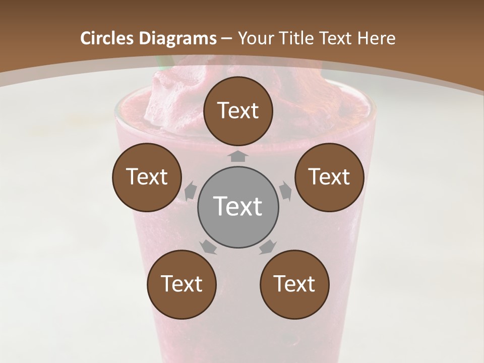 A Smoothie With A Green Leaf On Top Of It PowerPoint Template
