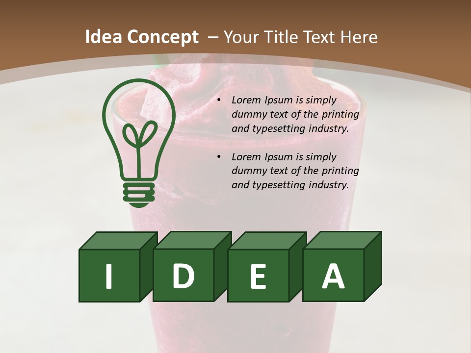 A Smoothie With A Green Leaf On Top Of It PowerPoint Template