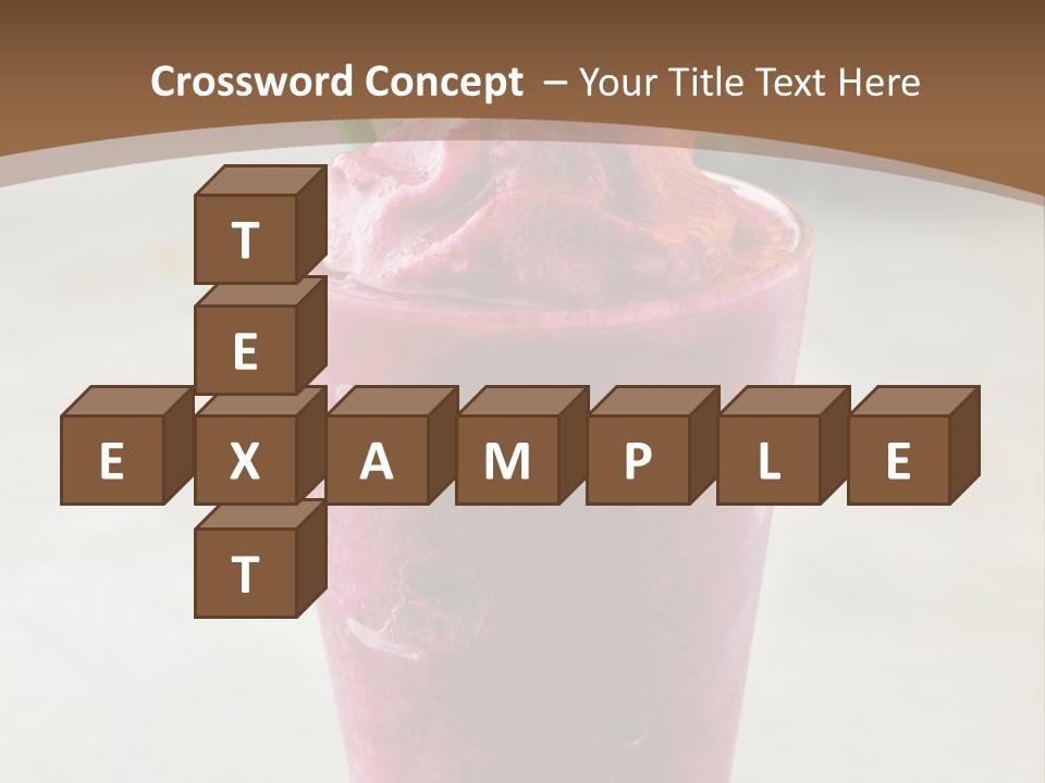 A Smoothie With A Green Leaf On Top Of It PowerPoint Template