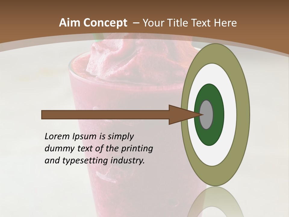A Smoothie With A Green Leaf On Top Of It PowerPoint Template