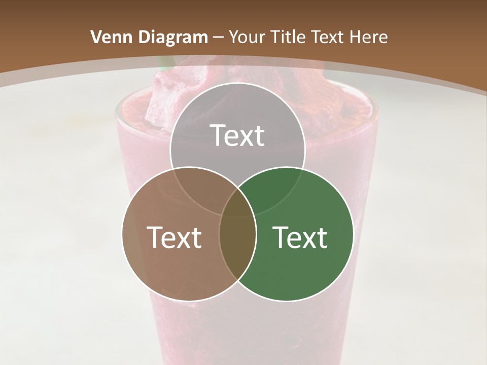 A Smoothie With A Green Leaf On Top Of It PowerPoint Template