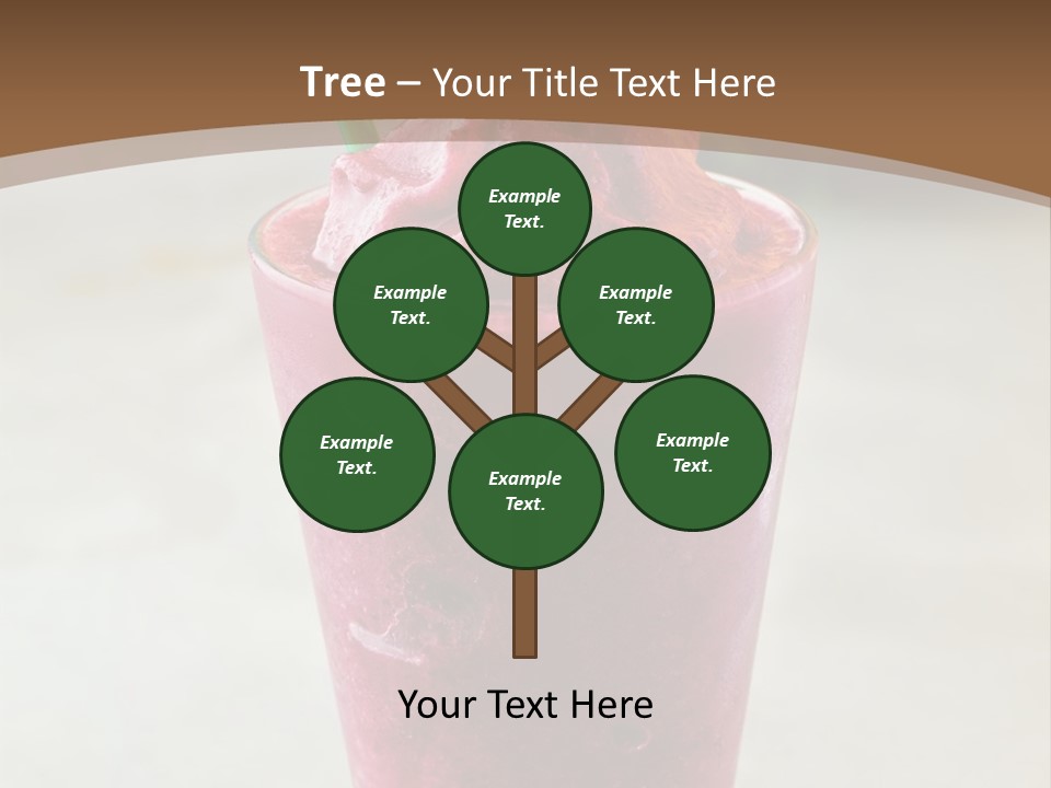 A Smoothie With A Green Leaf On Top Of It PowerPoint Template
