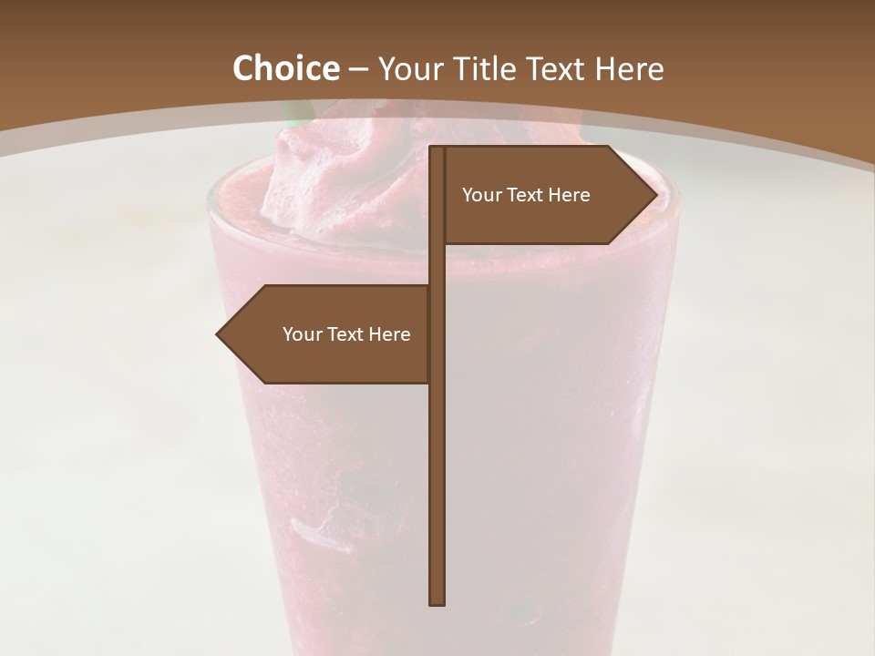 A Smoothie With A Green Leaf On Top Of It PowerPoint Template