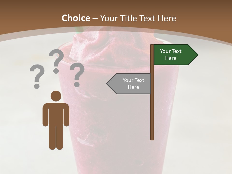 A Smoothie With A Green Leaf On Top Of It PowerPoint Template