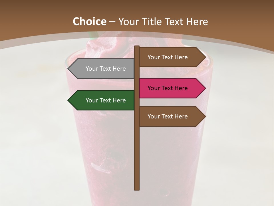 A Smoothie With A Green Leaf On Top Of It PowerPoint Template