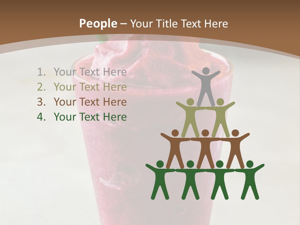 A Smoothie With A Green Leaf On Top Of It PowerPoint Template
