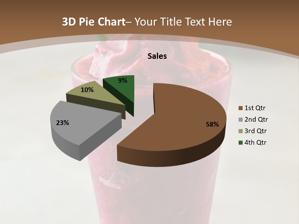 A Smoothie With A Green Leaf On Top Of It PowerPoint Template
