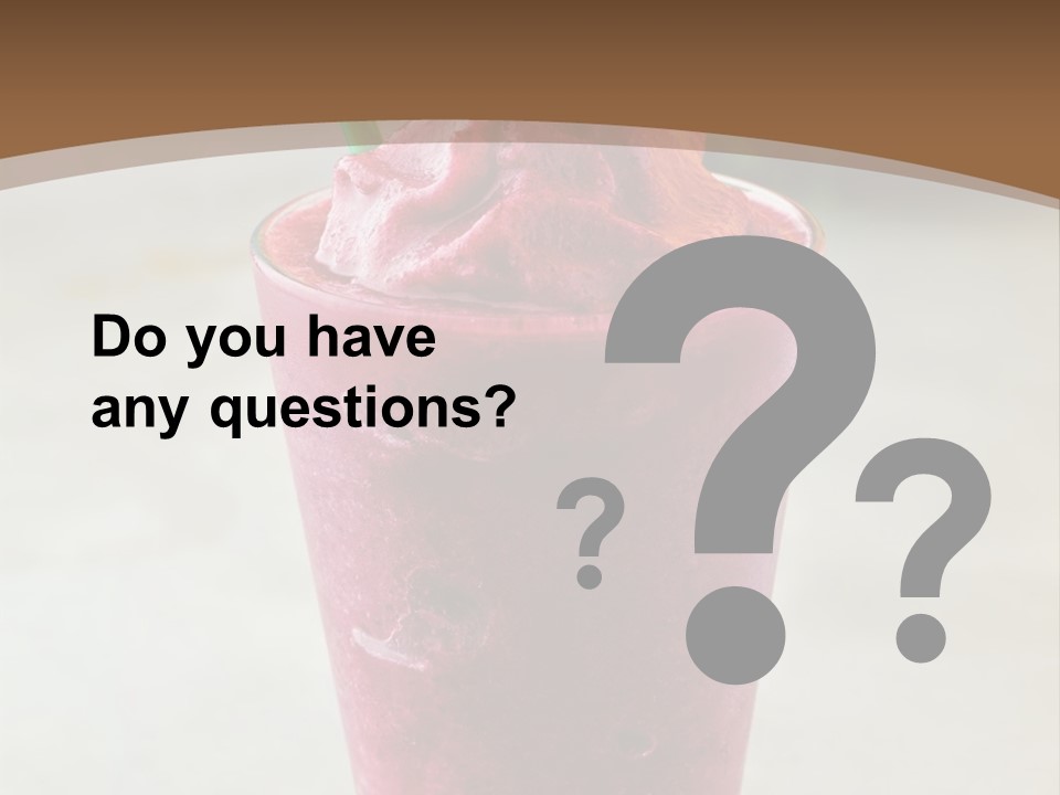 A Smoothie With A Green Leaf On Top Of It PowerPoint Template