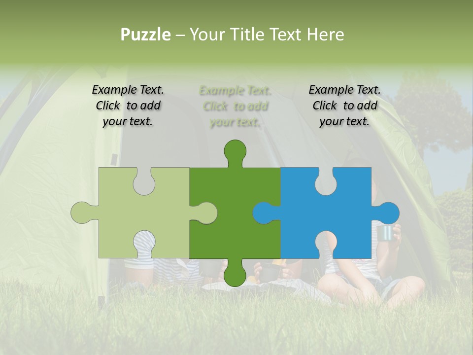 A Group Of People Sitting Inside Of A Green Tent PowerPoint Template