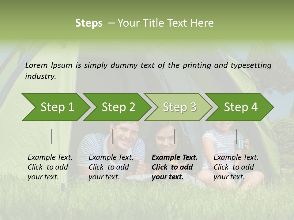 A Group Of People Sitting Inside Of A Green Tent PowerPoint Template
