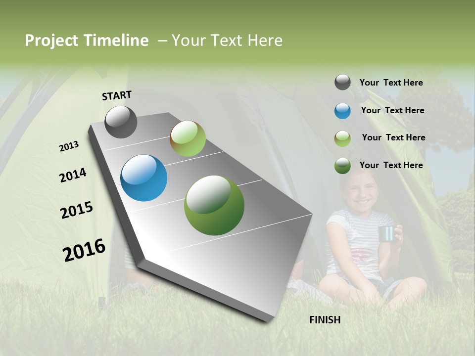 A Group Of People Sitting Inside Of A Green Tent PowerPoint Template