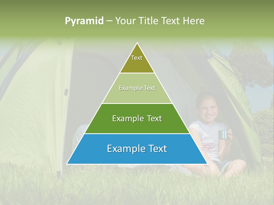 A Group Of People Sitting Inside Of A Green Tent PowerPoint Template