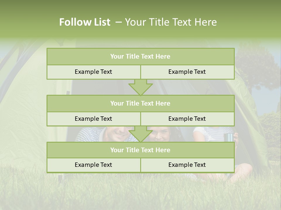 A Group Of People Sitting Inside Of A Green Tent PowerPoint Template