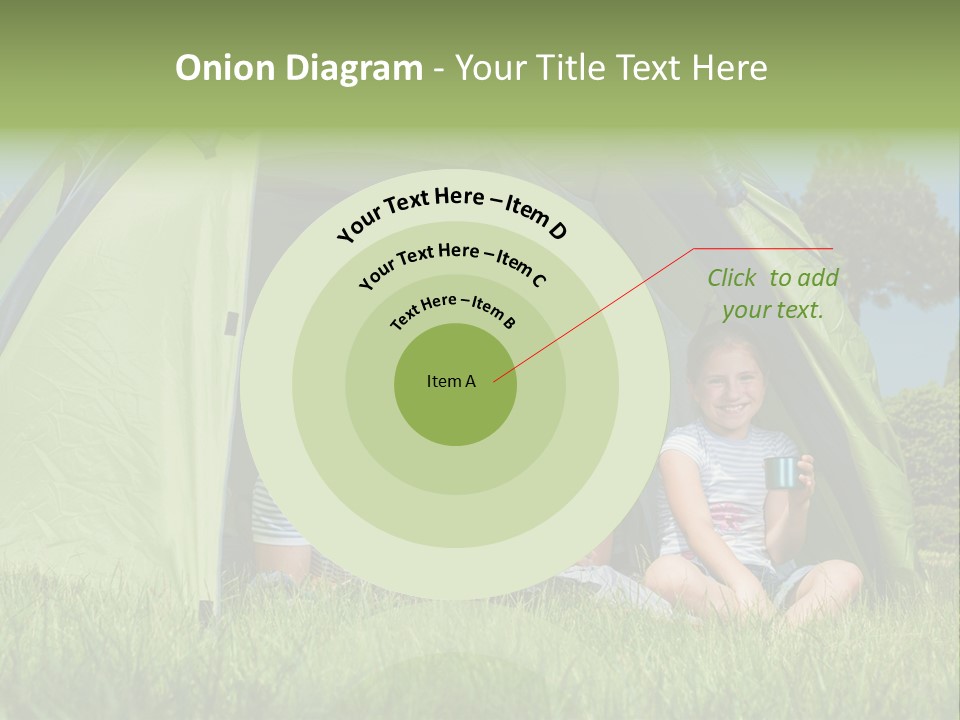 A Group Of People Sitting Inside Of A Green Tent PowerPoint Template