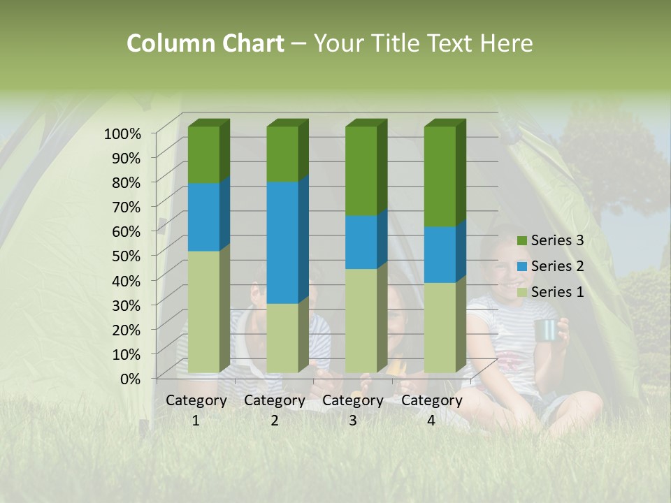 A Group Of People Sitting Inside Of A Green Tent PowerPoint Template