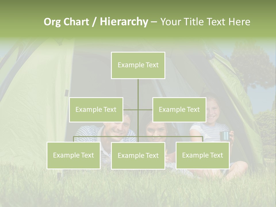 A Group Of People Sitting Inside Of A Green Tent PowerPoint Template