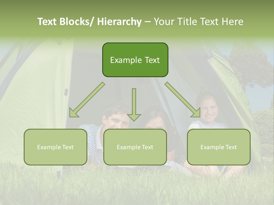 A Group Of People Sitting Inside Of A Green Tent PowerPoint Template