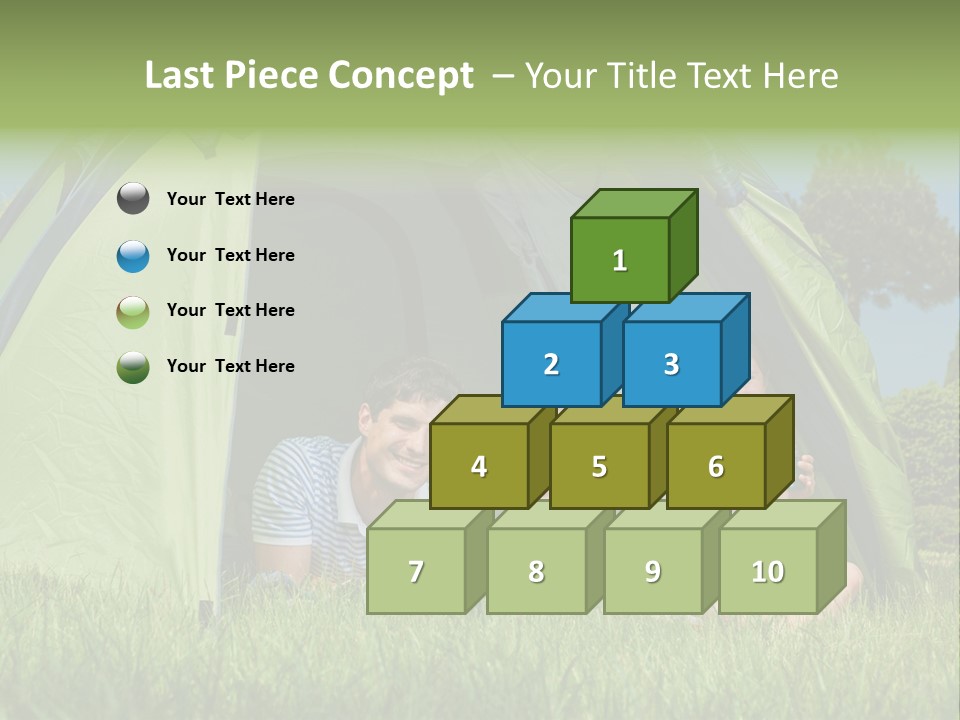 A Group Of People Sitting Inside Of A Green Tent PowerPoint Template