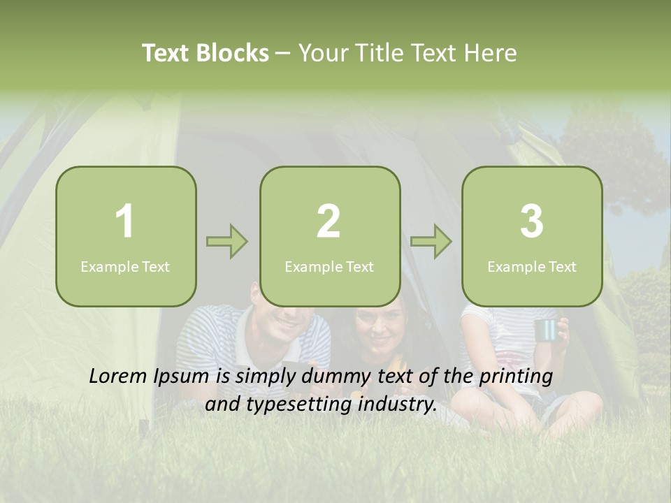 A Group Of People Sitting Inside Of A Green Tent PowerPoint Template
